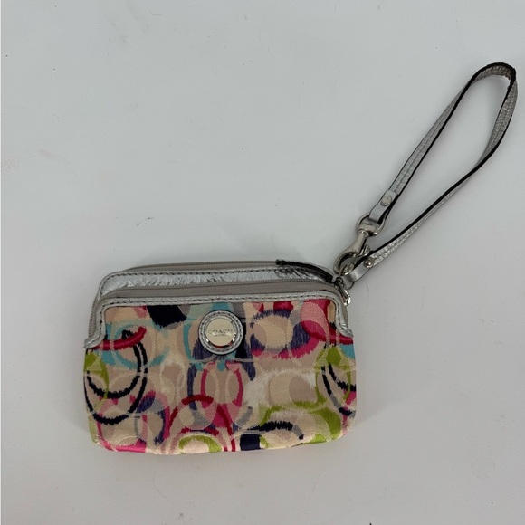 Coach Poppy Ikat Multicolor Signature Camp Wallet - Picture 2 of 10